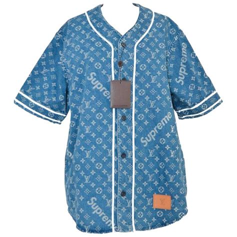 louis vuitton monogram denim baseball shirt|Louis Vuitton button up shirt.